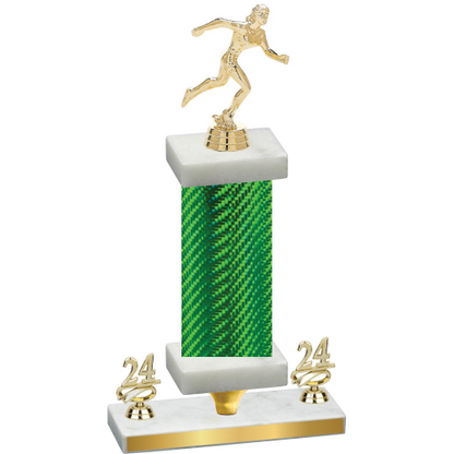 Premium Single Green Carbon Fiber Year Running Trophy