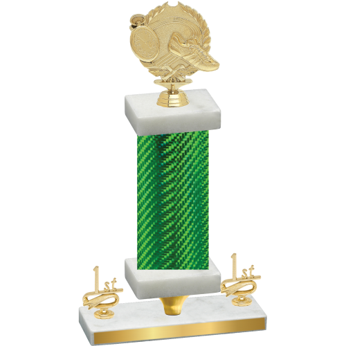 Premium Single Green Carbon Fiber First Place Running Trophy