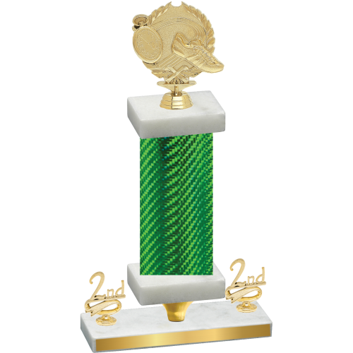 Premium Single Green Carbon Fiber Second Place Running Trophy