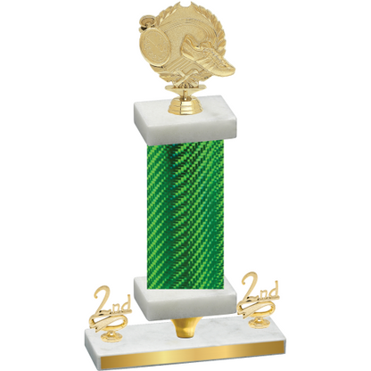 Premium Single Green Carbon Fiber Second Place Running Trophy