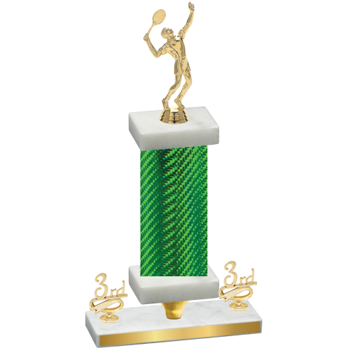 Premium Single Green Carbon Fiber Third Place Tennis Trophy