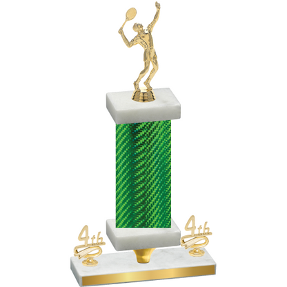 Premium Single Green Carbon Fiber Fourth Place Tennis Trophy