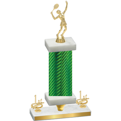 Premium Single Green Carbon Fiber First Place Tennis Trophy