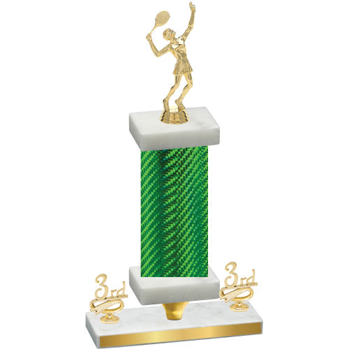 Premium Single Green Carbon Fiber Third Place Tennis Trophy