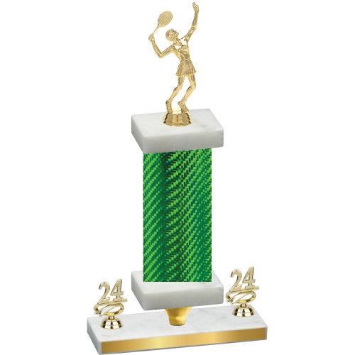 Premium Single Green Carbon Fiber Year Tennis Trophy