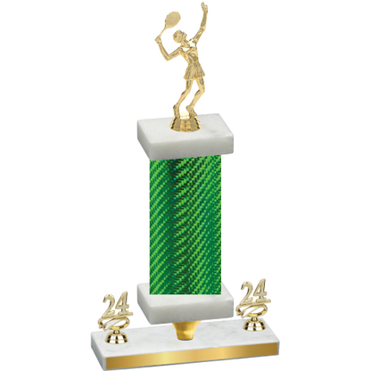 Premium Single Green Carbon Fiber Year Tennis Trophy
