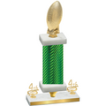 Premium Single Green Carbon Fiber Fourth Place Football Trophy