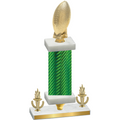 Premium Single Green Carbon Fiber Victory Football Trophy