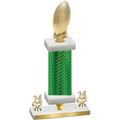 Premium Single Green Carbon Fiber Year Football Trophy