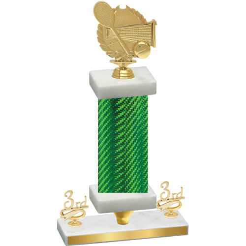 Premium Single Green Carbon Fiber Third Place Tennis Trophy