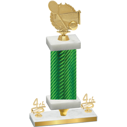 Premium Single Green Carbon Fiber Fourth Place Tennis Trophy