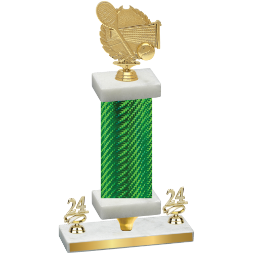 Premium Single Green Carbon Fiber Year Tennis Trophy
