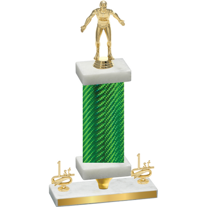 Premium Single Green Carbon Fiber First Place Wrestling Trophy