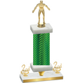 Premium Single Green Carbon Fiber Second Place Wrestling Trophy