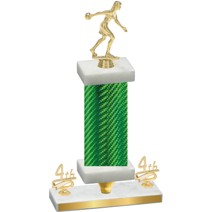 Premium Single Green Carbon Fiber Fourth Place Bowling Trophy