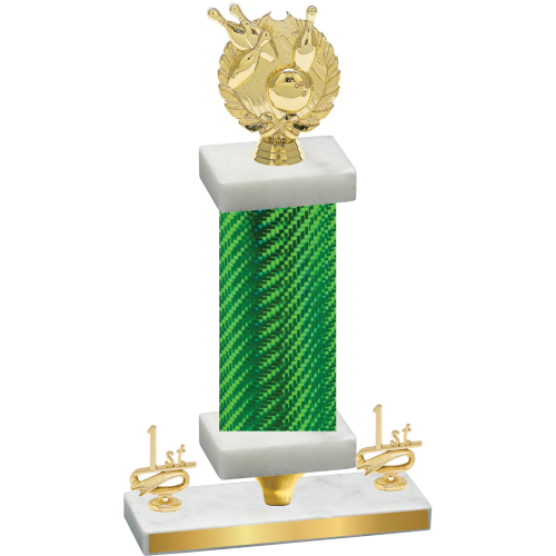 Premium Single Green Carbon Fiber First Place Bowling Trophy