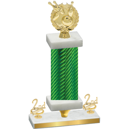 Premium Single Green Carbon Fiber Second Place Bowling Trophy