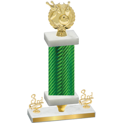 Premium Single Green Carbon Fiber Third Place Bowling Trophy