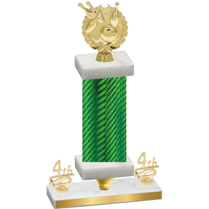 Premium Single Green Carbon Fiber Fourth Place Bowling Trophy