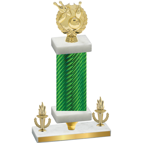 Premium Single Green Carbon Fiber Victory Bowling Trophy
