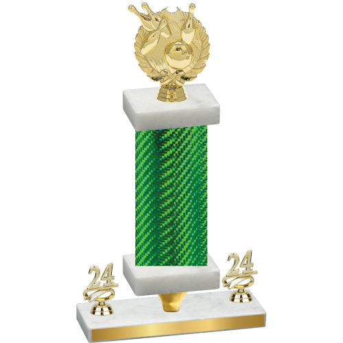 Premium Single Green Carbon Fiber Year Bowling Trophy