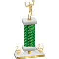 Premium Single Green Carbon Fiber Second Place Volleyball Trophy