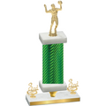Premium Single Green Carbon Fiber Third Place Volleyball Trophy