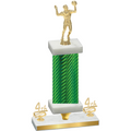 Premium Single Green Carbon Fiber Fourth Place Volleyball Trophy