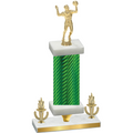 Premium Single Green Carbon Fiber Victory Volleyball Trophy