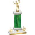 Premium Single Green Carbon Fiber First Place Volleyball Trophy
