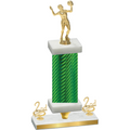 Premium Single Green Carbon Fiber Second Place Volleyball Trophy