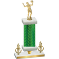 Premium Single Green Carbon Fiber Victory Volleyball Trophy