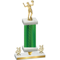 Premium Single Green Carbon Fiber Year Volleyball Trophy