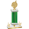 Premium Single Green Carbon Fiber Third Place Volleyball Trophy