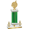 Premium Single Green Carbon Fiber Victory Volleyball Trophy