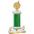 Premium Single Green Carbon Fiber Year Volleyball Trophy