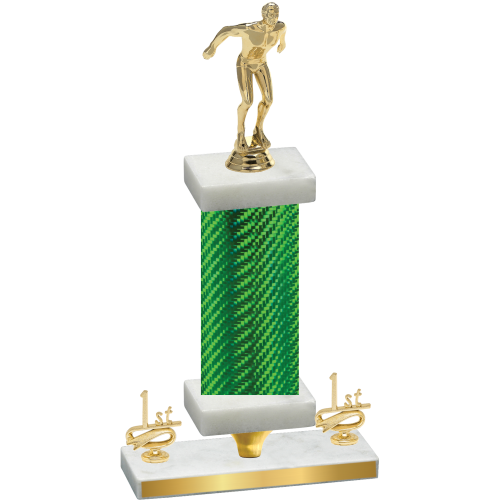 Premium Single Green Carbon Fiber First Place Swimming Trophy