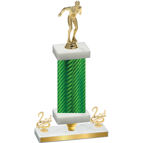 Premium Single Green Carbon Fiber Second Place Swimming Trophy