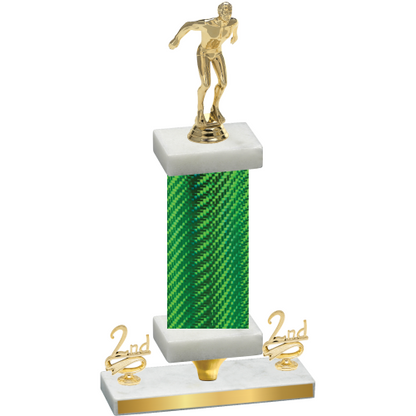 Premium Single Green Carbon Fiber Second Place Swimming Trophy