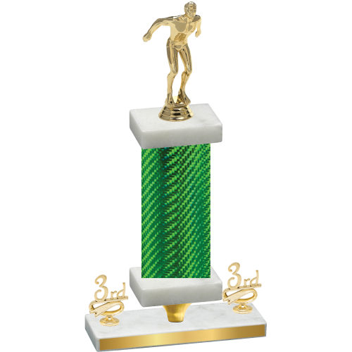 Premium Single Green Carbon Fiber Third Place Swimming Trophy