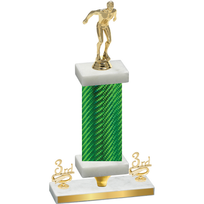 Premium Single Green Carbon Fiber Third Place Swimming Trophy