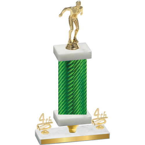 Premium Single Green Carbon Fiber Fourth Place Swimming Trophy