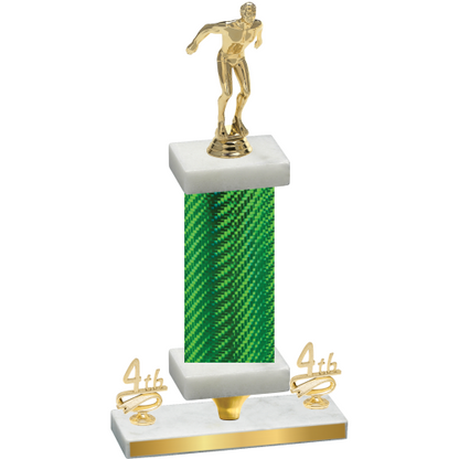 Premium Single Green Carbon Fiber Fourth Place Swimming Trophy