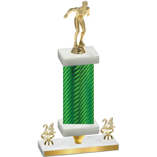 Premium Single Green Carbon Fiber Year Swimming Trophy