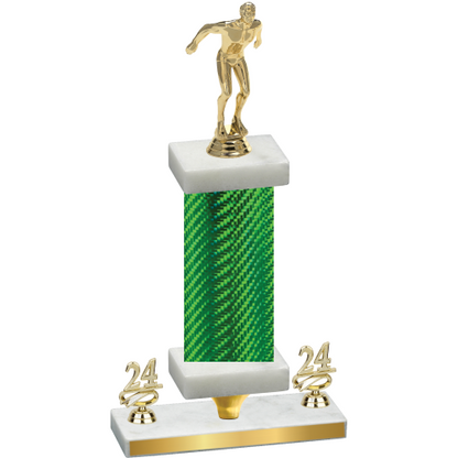 Premium Single Green Carbon Fiber Year Swimming Trophy