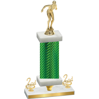 Premium Single Green Carbon Fiber Second Place Tennis Trophy