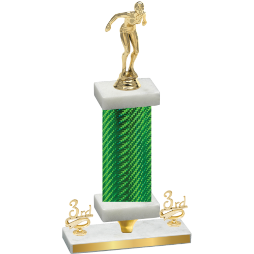 Premium Single Green Carbon Fiber Third Place Tennis Trophy