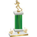 Premium Single Green Carbon Fiber First Place Football Trophy
