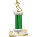 Premium Single Green Carbon Fiber Second Place Football Trophy