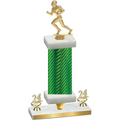 Premium Single Green Carbon Fiber Year Football Trophy